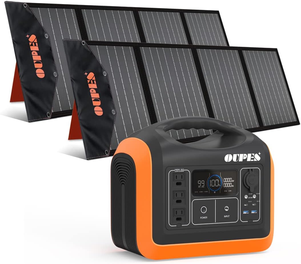 1800W/1488Wh Portable Power Station with 4x100W Solar Panel and LiFePO4 Battery X109