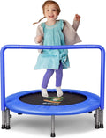 36'' Mini Folding Toddler Trampoline with Handle and Safety Padded Cover D2677