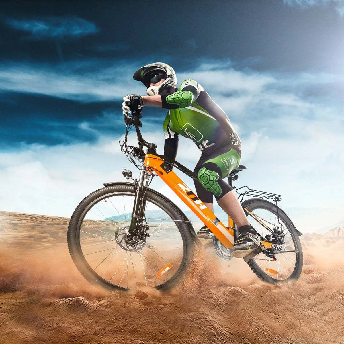 Electric Bike 26 350W Mountain Bicycle 36V 10Ah Removable Battery 21-Speed Orange L65155