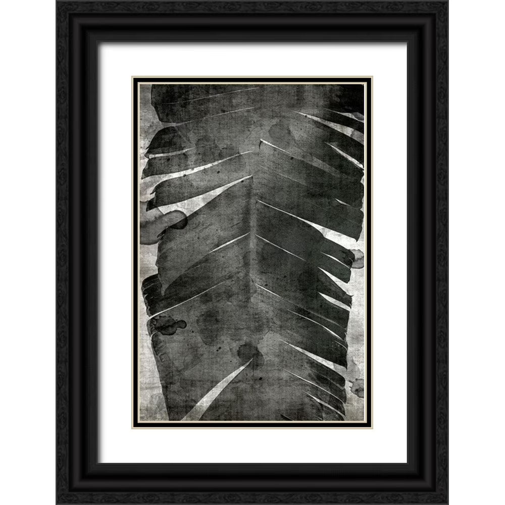 13x18 Black Ornate Wood Framed Double Matting Museum Art Print W722