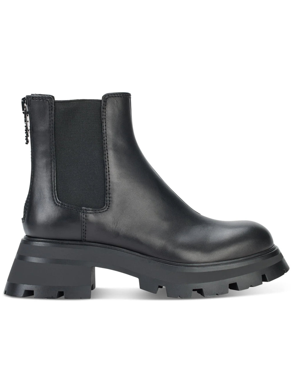 Black Round Toe Block Heel Chelsea Boots G95088