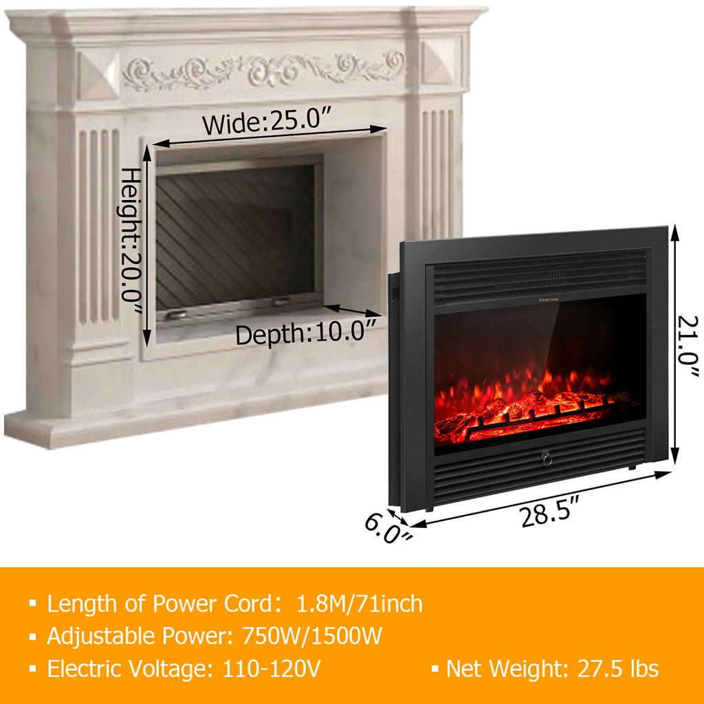 28.5 Electric Fireplace Insert Heater R7083