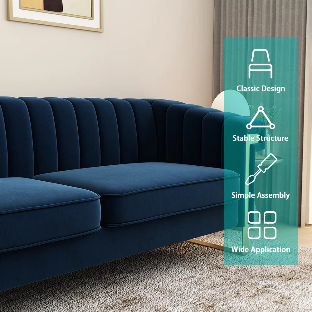 Velvet 3 Seater Sofa Couch R886