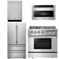 36 Propane Dual Fuel Range, Microwave, Refrigerator, Dishwasher C601