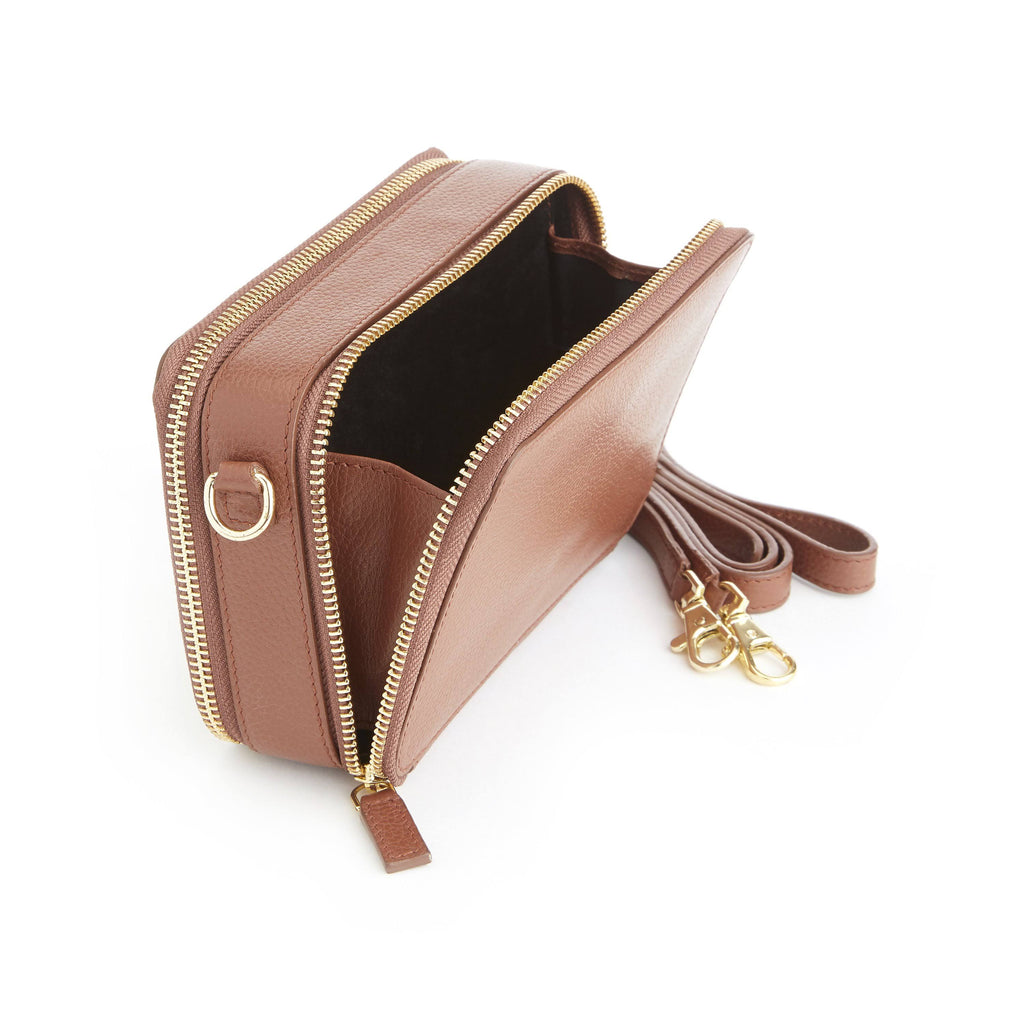 Blue Leather Crossbody Camera Bag K1447