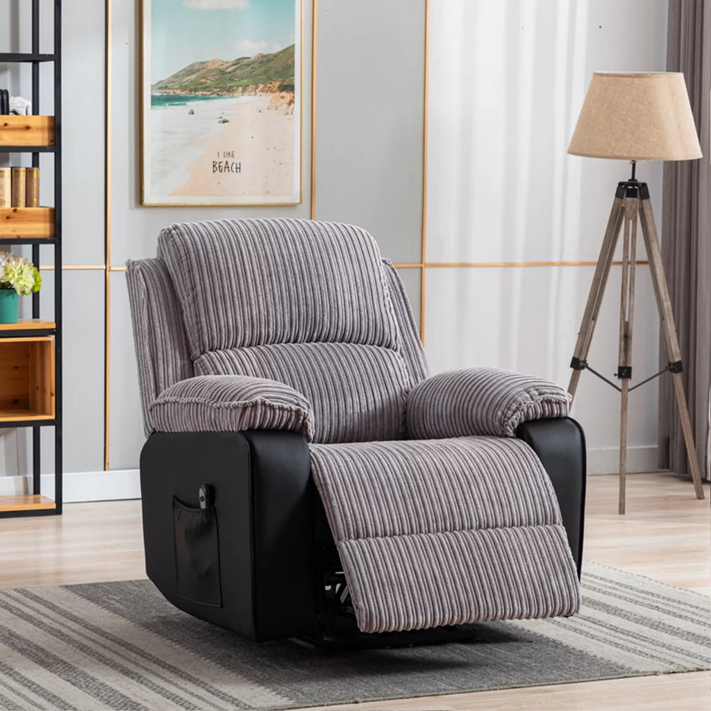 Electric Lift Recliner with Heat and Massage, Heavy Lounge Chair with Padded Arms and USB Q86222