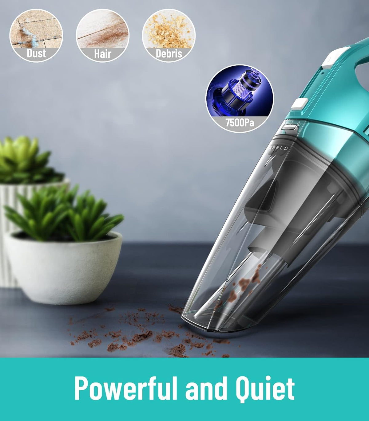 Green Pack of 2 Cordless Handheld Vacuum G15356