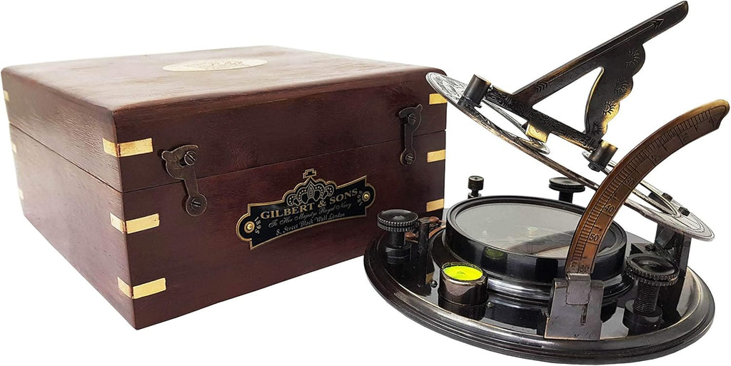 5 inches Large Sundial Compass in Rosewood Case I25721