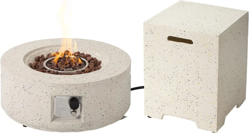 40,000 BTU Outdoor 28-inch Round Propane Fire Pit Table Set H911