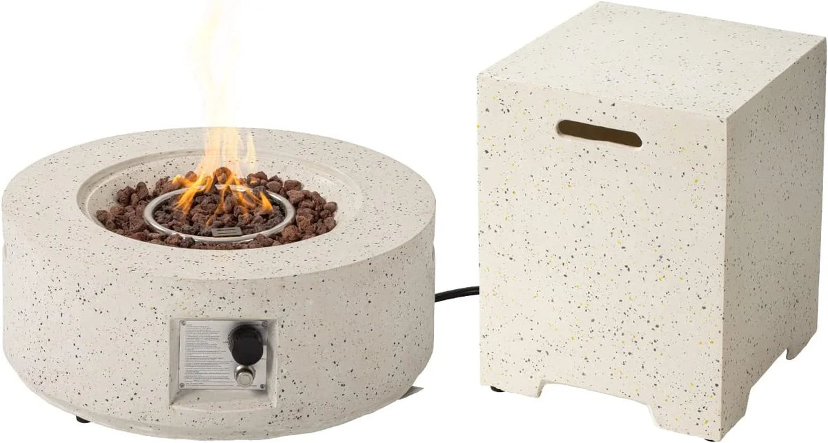 40,000 BTU Outdoor 28-inch Round Propane Fire Pit Table Set H911