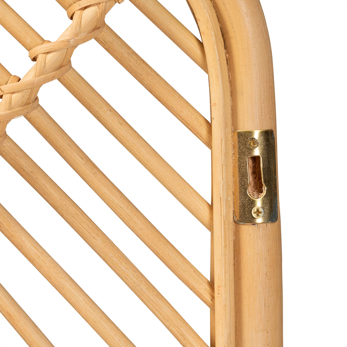Natural Brown Rattan Queen Size Wall-Mount Headboard K310121