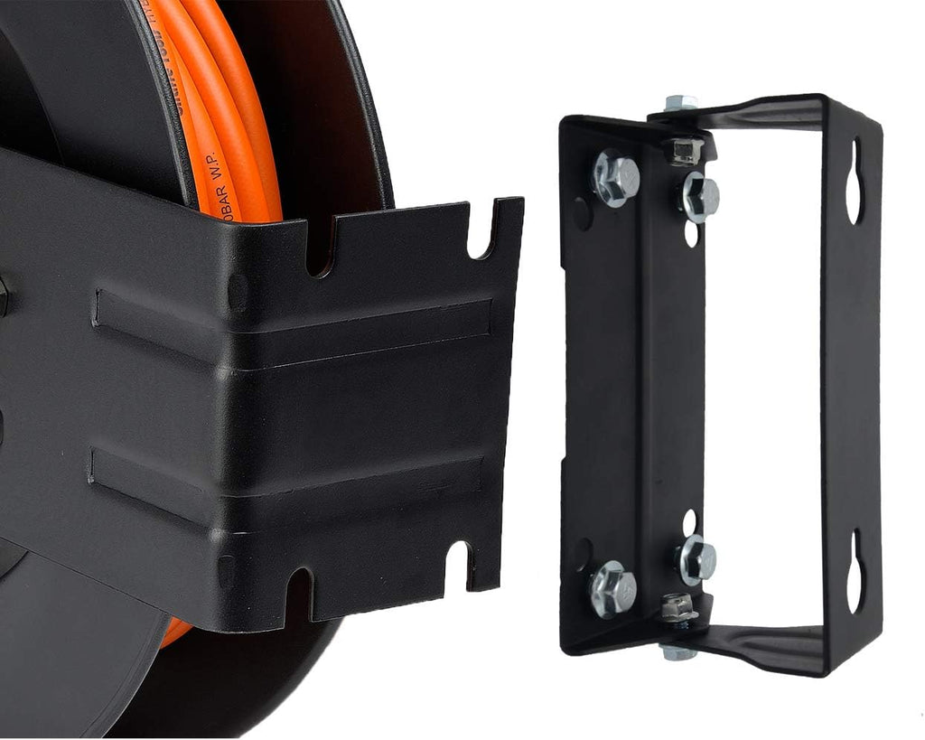 Retractable Air Hose Reel with 3/8 in. x 25 ft Hybrid Hose, 300 PSI Wall Mounted, Pack of 2 P382525