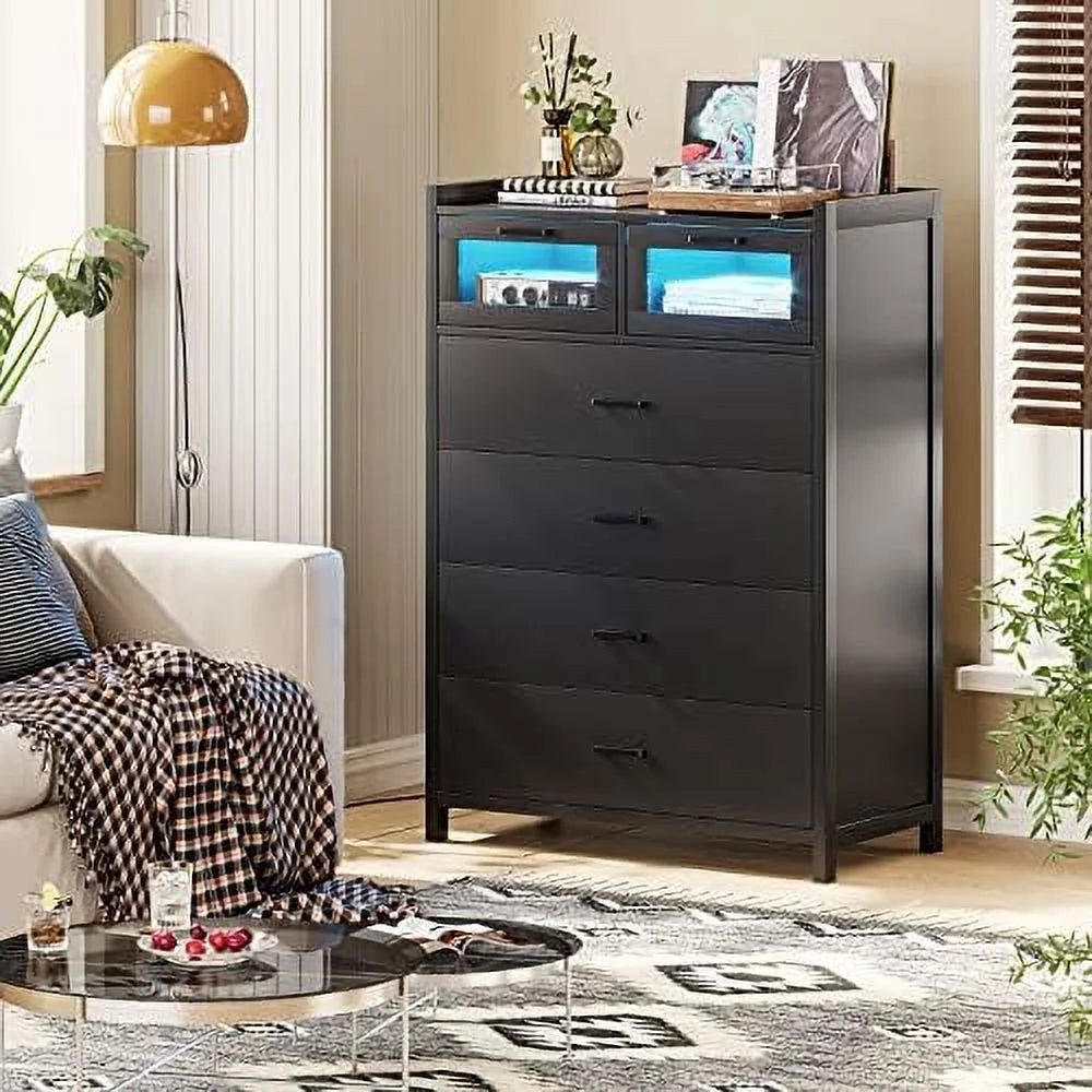 White Tall 6 Drawers Wood Dresser M377146