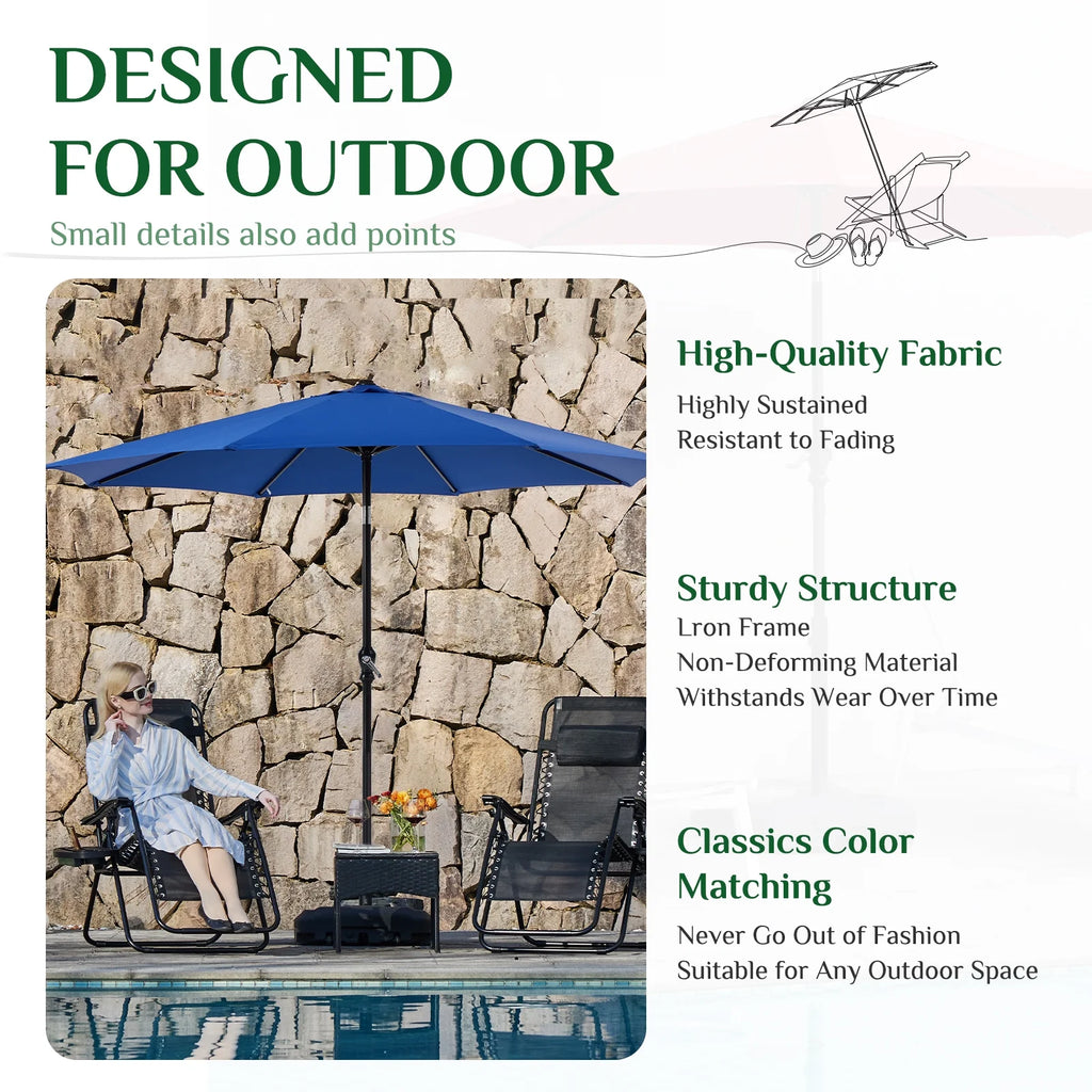 9-FT Outdoor Patio Umbrella with Push Button Tilt and Crank K620148