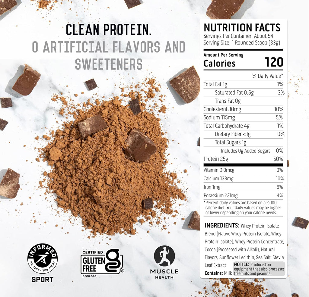 Chocolate Whey and Plant Protein Powder 4 lb 18 Servings Q901578