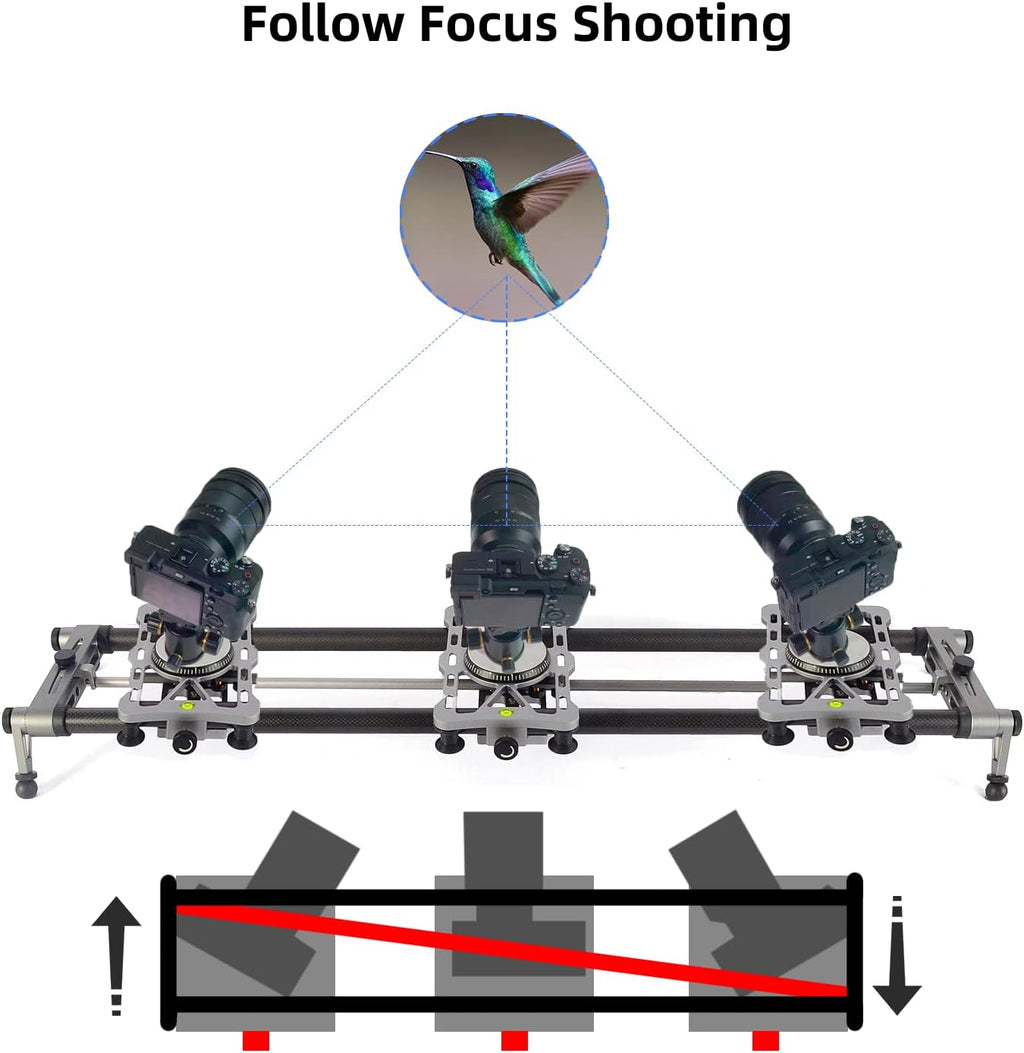 Motorized Camera Slider with App Control, 48'' Carbon Fiber Rail N8610