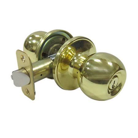 Polished Brass Keyed Entry Knobset (Case of 3) M489