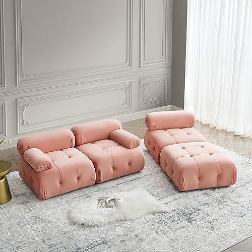 Pink Velvet Sleeper Sofa X19829
