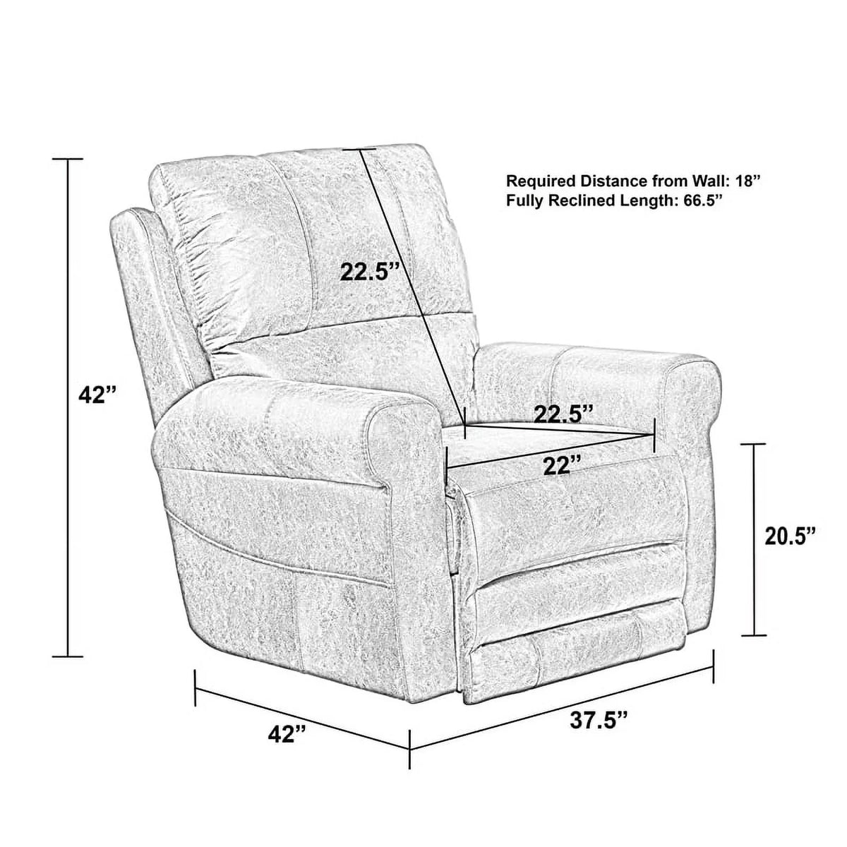 Brown Polyester Fabric Power Recliner A741