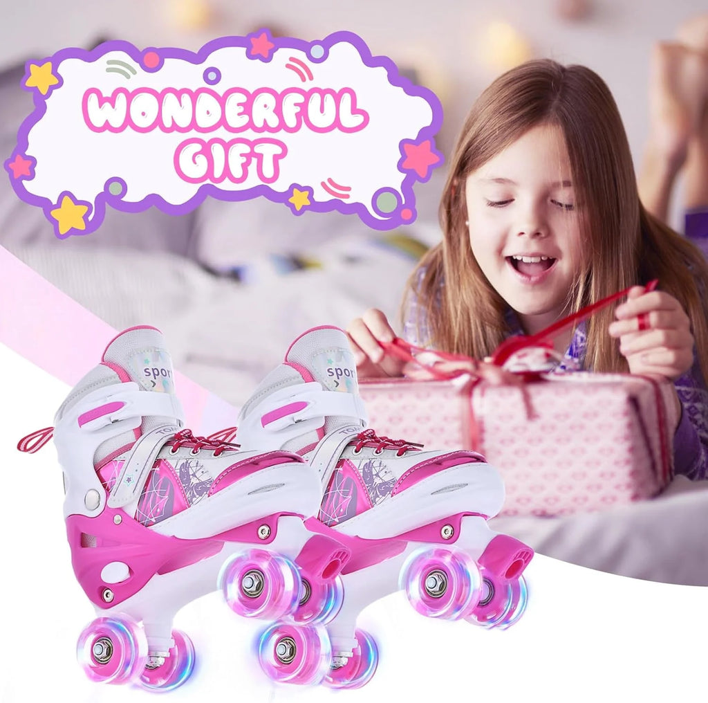 Adjustable Light Up Purple Roller Skates Z28980