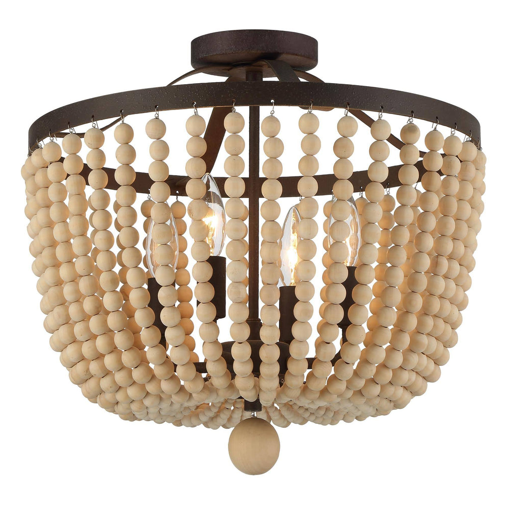 4 Light Forged Bronze Ceiling Mount Q92865