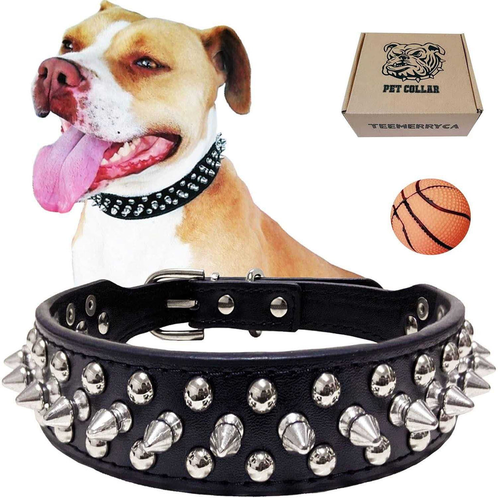 Adjustable Leather Spiked Studded Dog Collar E2991
