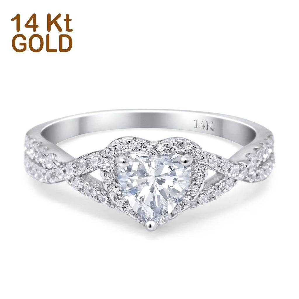 14K Gold Heart Promise Ring Size 5 Q4928