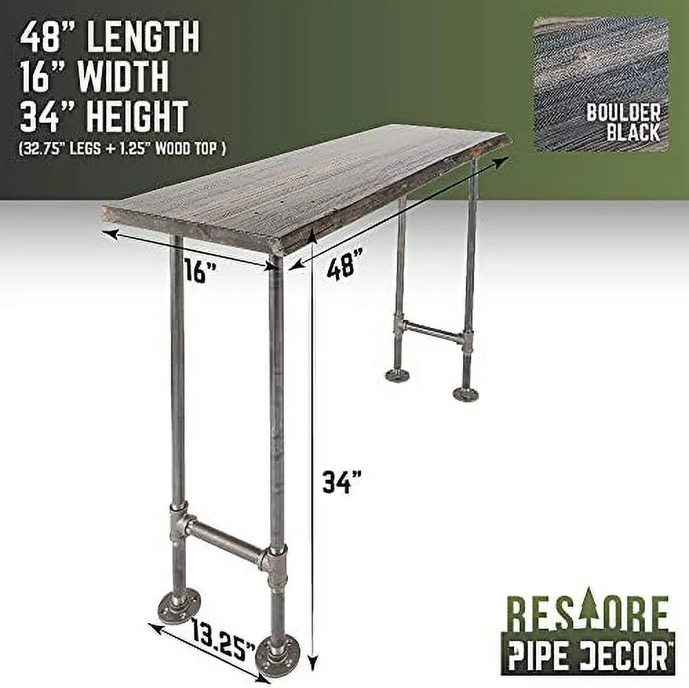 Live Edge Wood Console Table with Industrial Pipe Legs C999