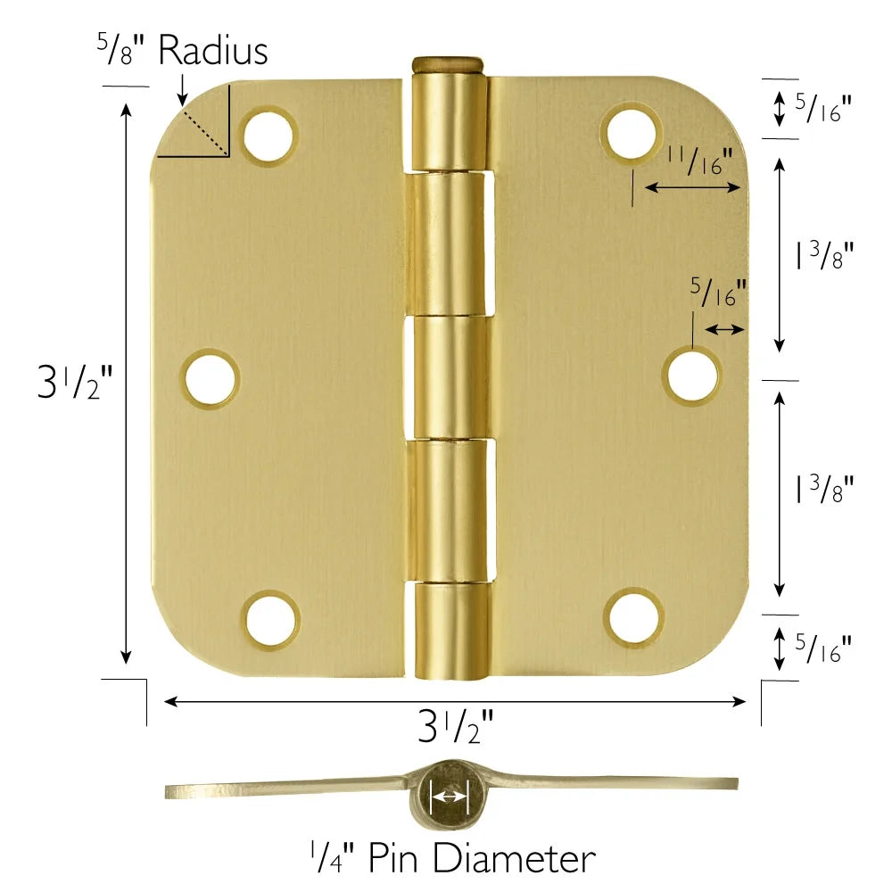12-Pack 3.5-inch x 3.5-inch Steel Door Hinge X387