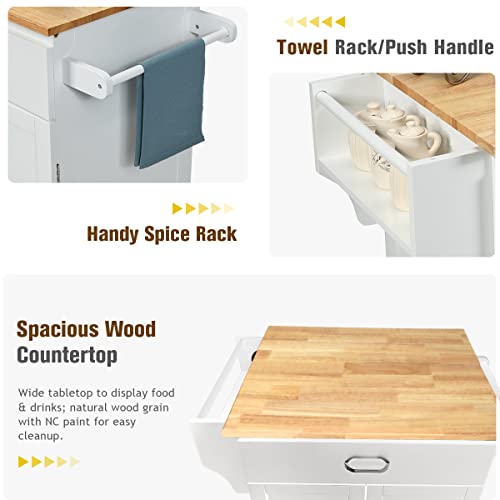 Kitchen Island Cart with Storage on Wheels T657703