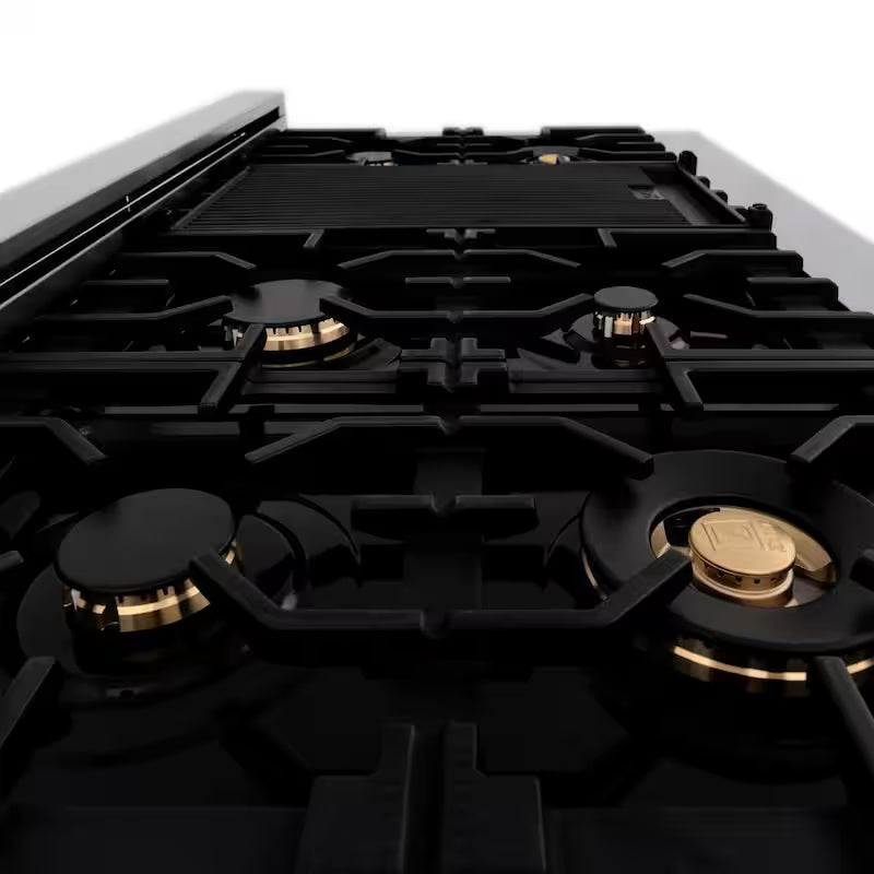7 Burner Double Oven Dual Fuel Range with Brass Burners in Stainless Steel L35684