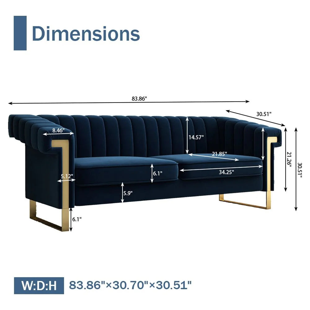 Velvet 3 Seater Sofa Couch R886