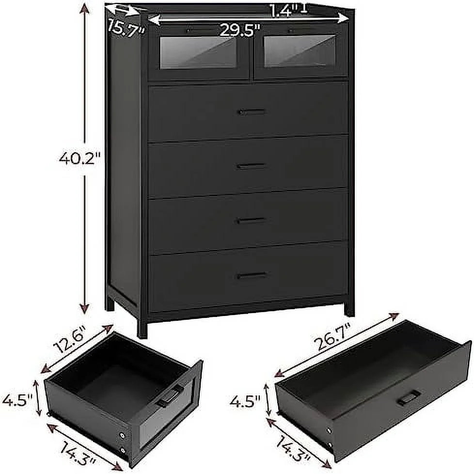 White Tall 6 Drawers Wood Dresser M377146