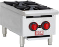 12" Two Burner Countertop Commercial Gas Hot Plate, Stainless Steel U4677