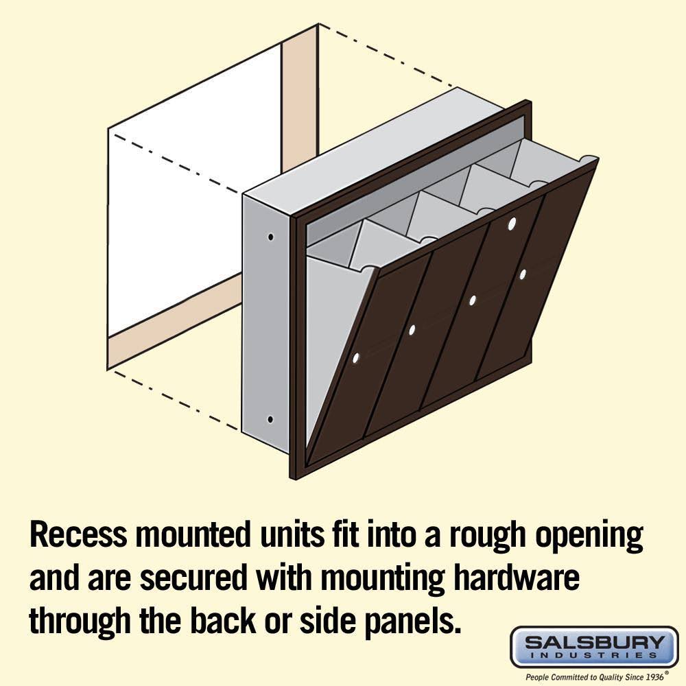 Recessed Bronze 4 Door Mailbox D98188