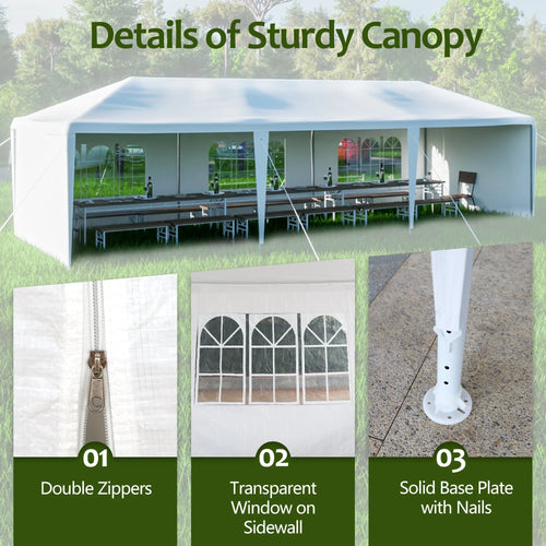 10x30' Outdoor Canopy Tent with 5 Removable Sidewalls F458511