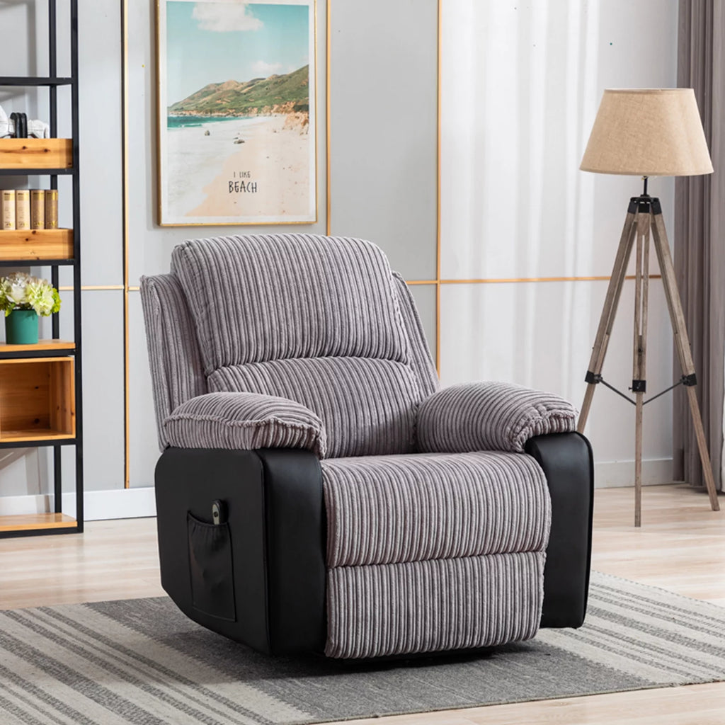 Electric Lift Recliner with Heat and Massage, Heavy Lounge Chair with Padded Arms and USB Q86222