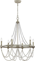 White 6-Light Candle Chandelier A794393
