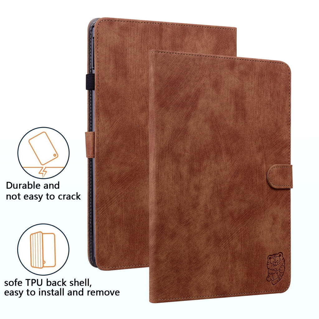 Brown Magnetic Leather Folio Case for 10.9 Inch iPad M856