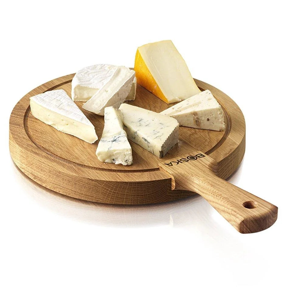 Round Wood Cheese Board with Handle X1457