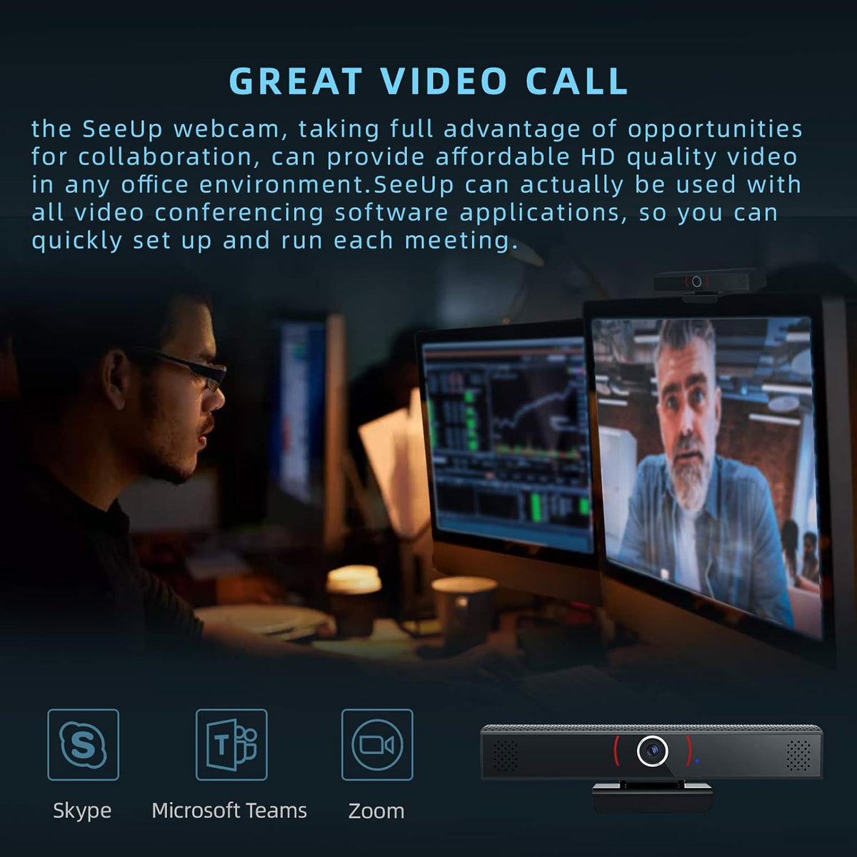 Webcam 1080p Full HD with Stereo Microphone, USB 2.0, Pack of 2 J431509