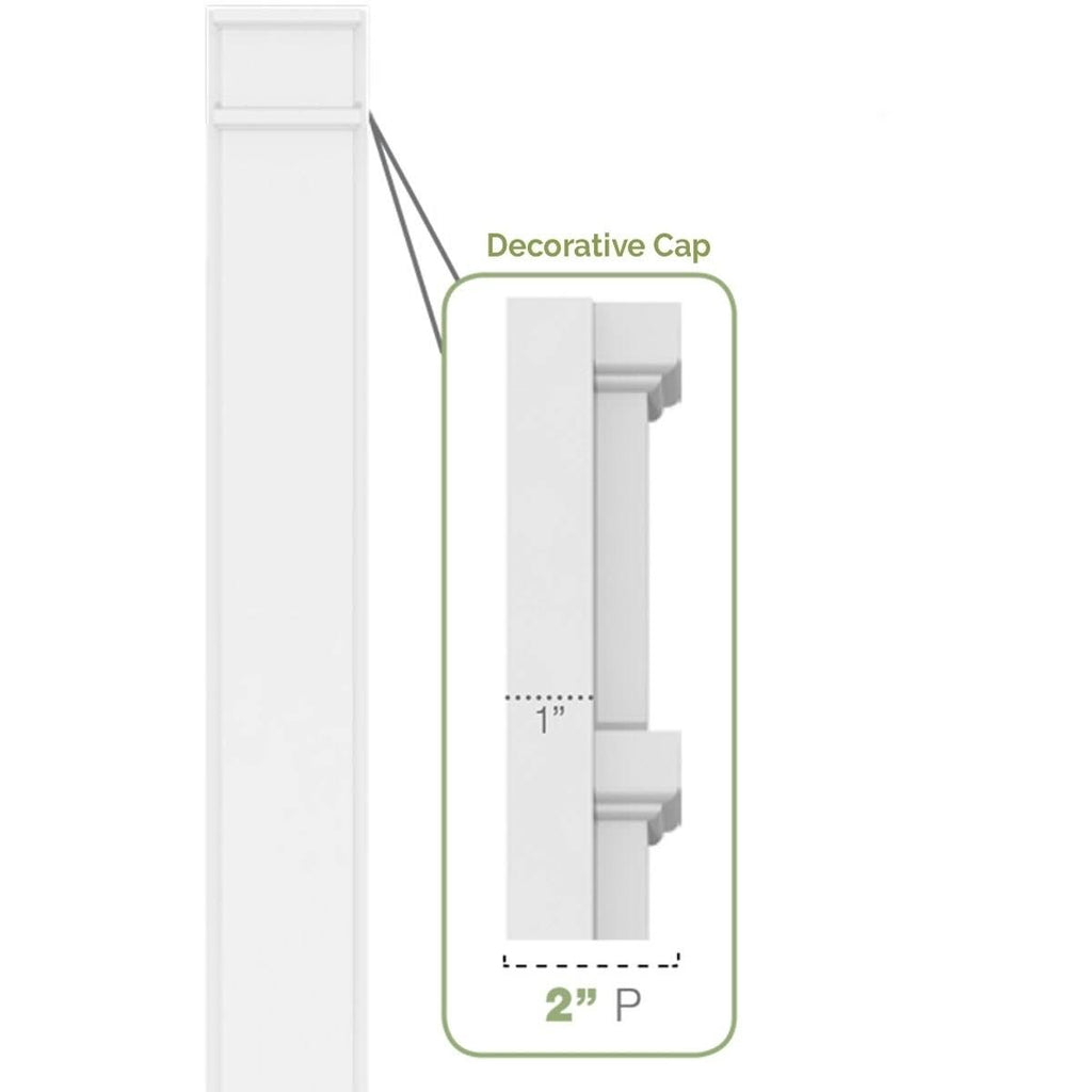 Fluted PVC Pilaster with Capital and Base (Pair) W6325