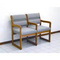 Double Chair with Sled Base and Solid Oak Frame D4769