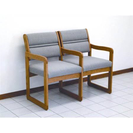 Double Chair with Sled Base and Solid Oak Frame D4769