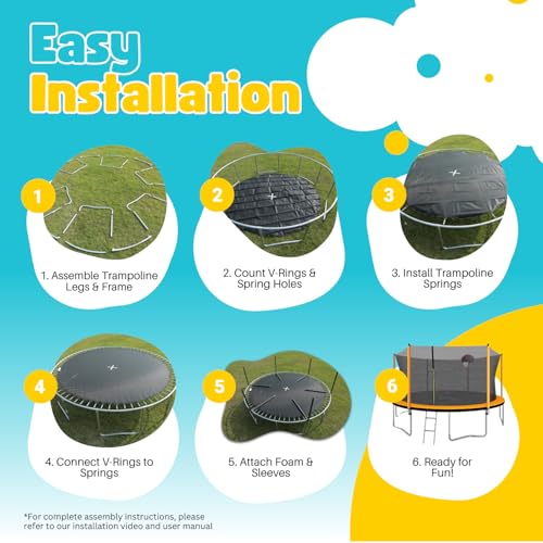 10ft 12ft 14ft 15ft 16ft Trampoline with Safety Enclosure Net I515