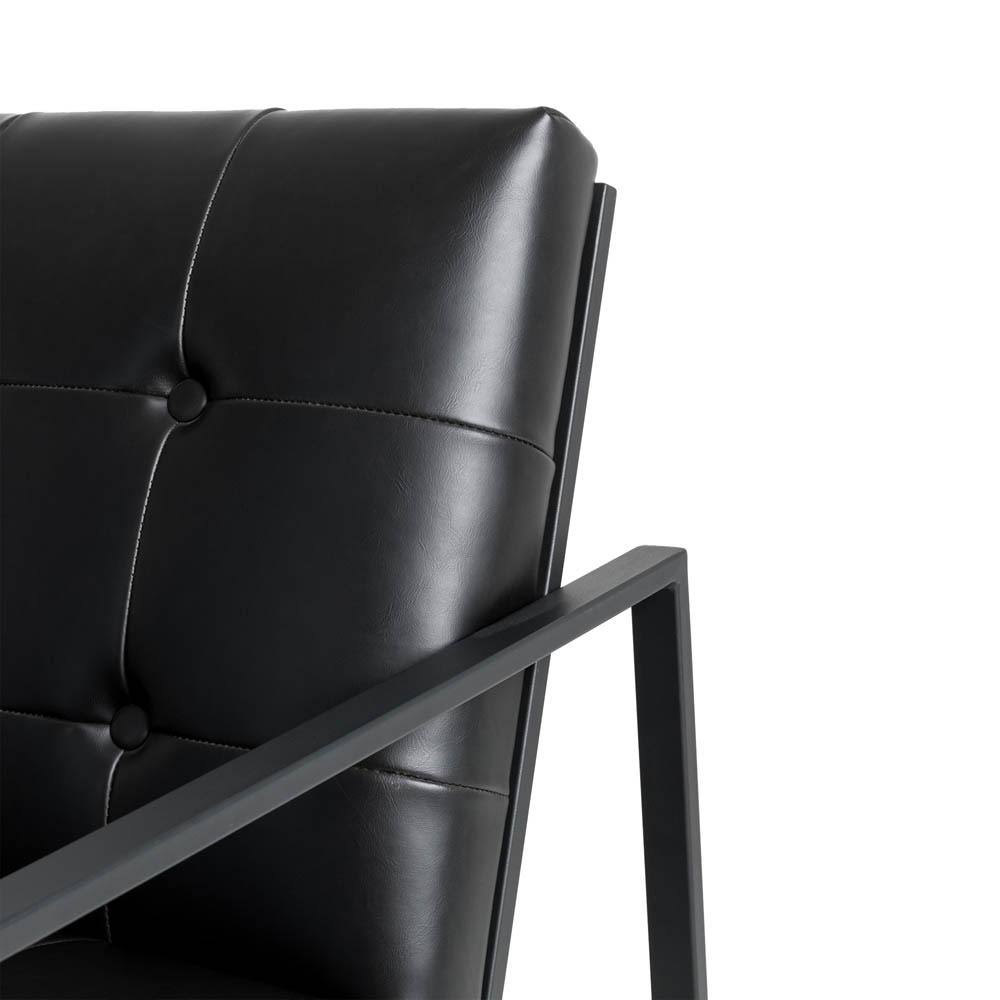 Black PU Leather Tufted Accent Chair S8523