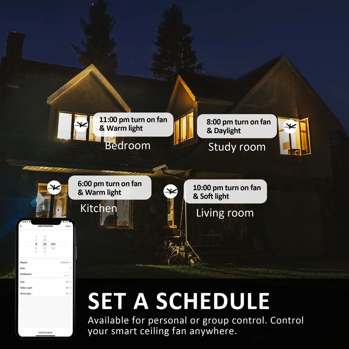 52-inch Indoor/Outdoor Smart Ceiling Fan with LED Light Kit & Remote I670