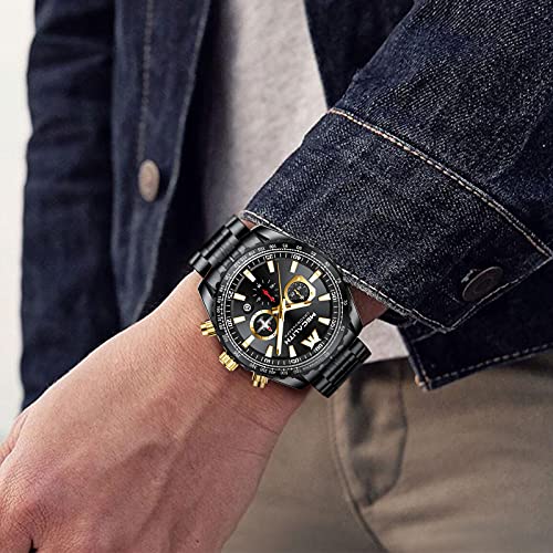 Mens Analog Quartz Chronograph Military Watch 46mm Stainless Steel W48377