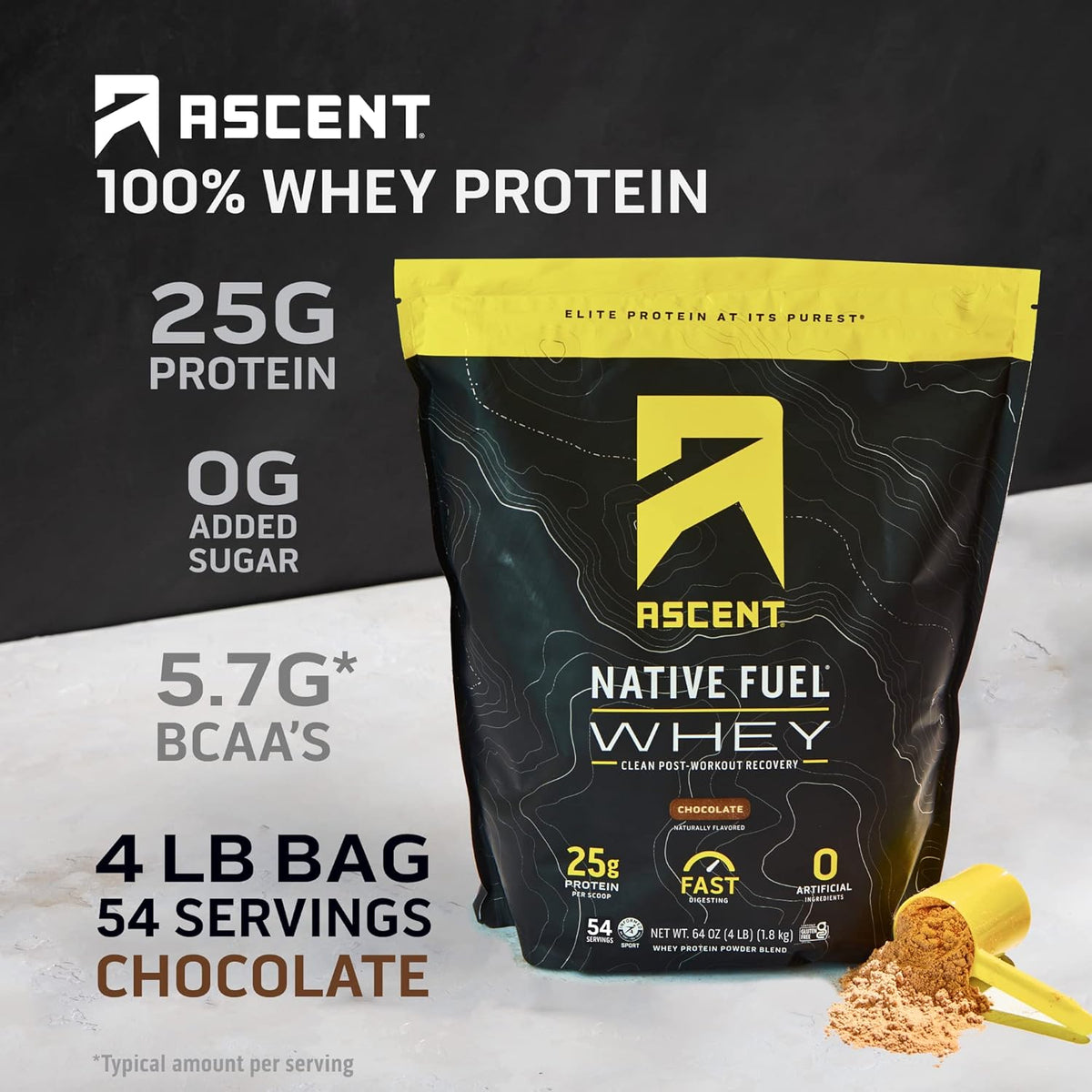 Chocolate Whey and Plant Protein Powder 4 lb 18 Servings Q901578