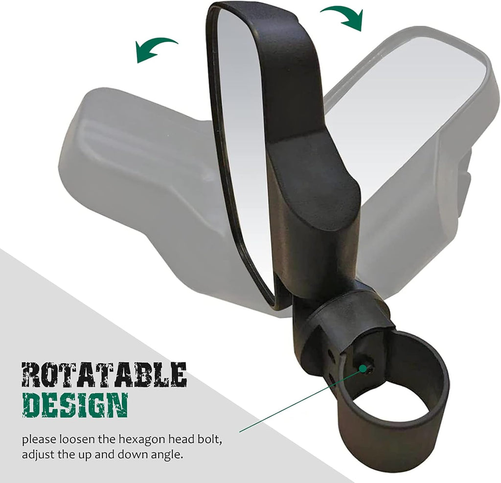 UTV Centre View & Side View Mirror for 1.5''-2'' Roll Cage Bar w/ Pair Grab Handle Set P5320